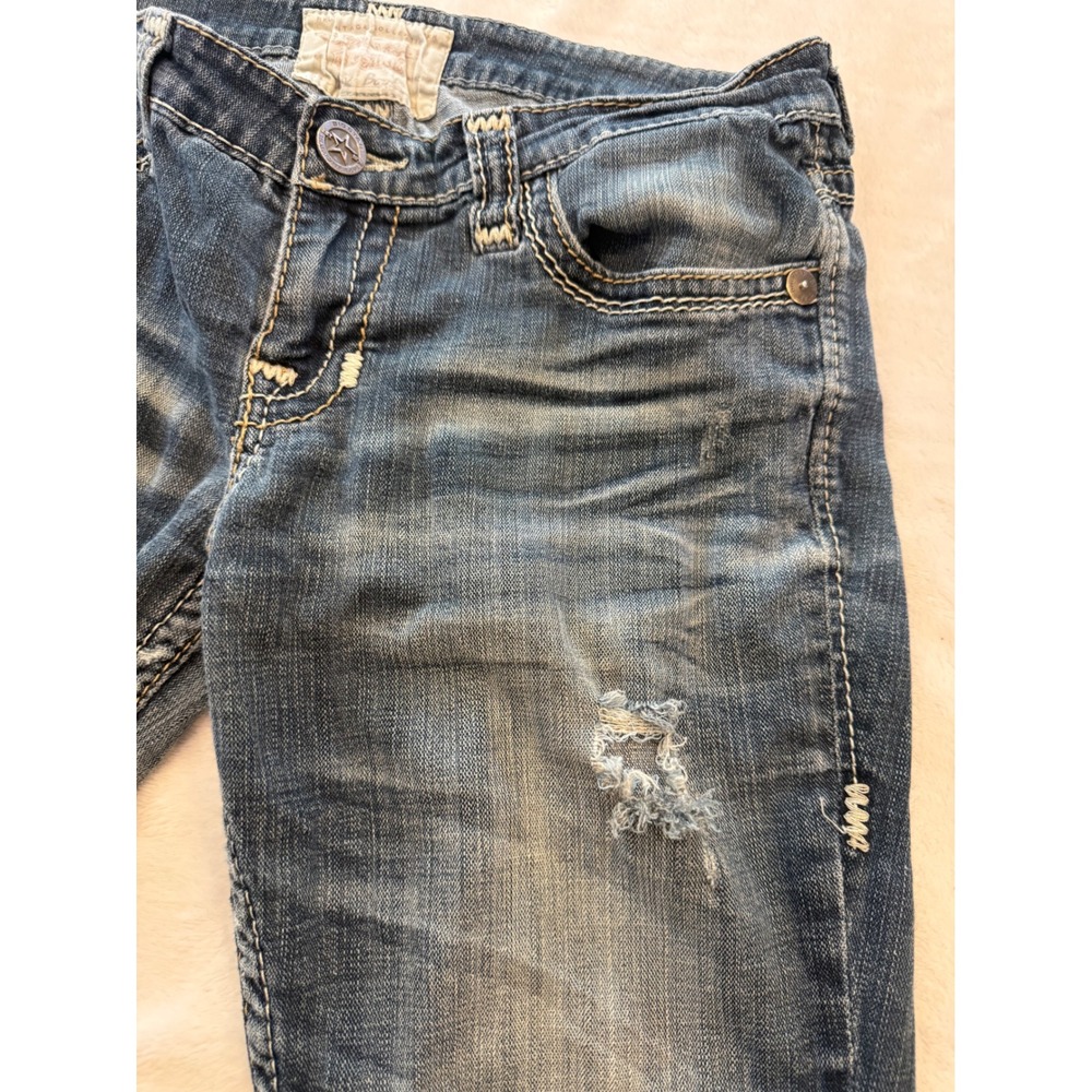 Buckle Big Star Vintage Liv Bootcut Jeans Blue Distressed Studded 31L Womens - Picture 3 of 12